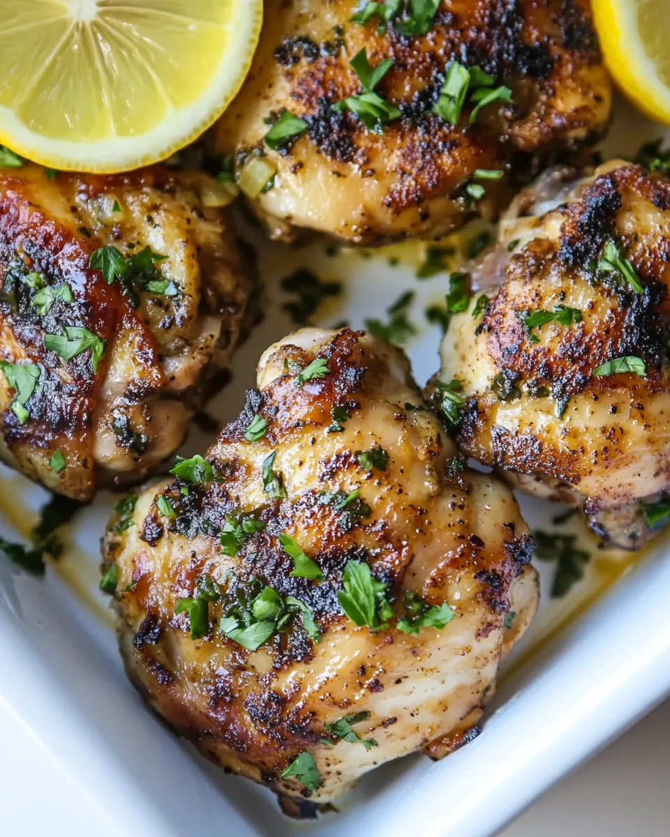 Easy Lemon Garlic Air Fryer Boneless Chicken Thighs photo