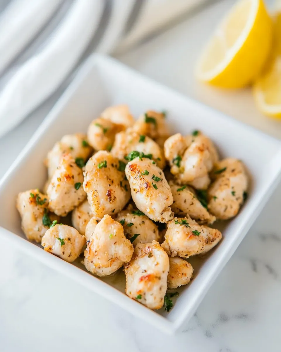 Homemade Lemon Garlic Chicken Bites recipe photo