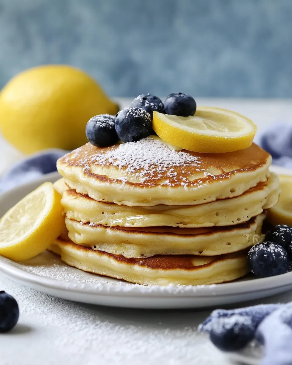 Delicious Lemon Pancakes food shot