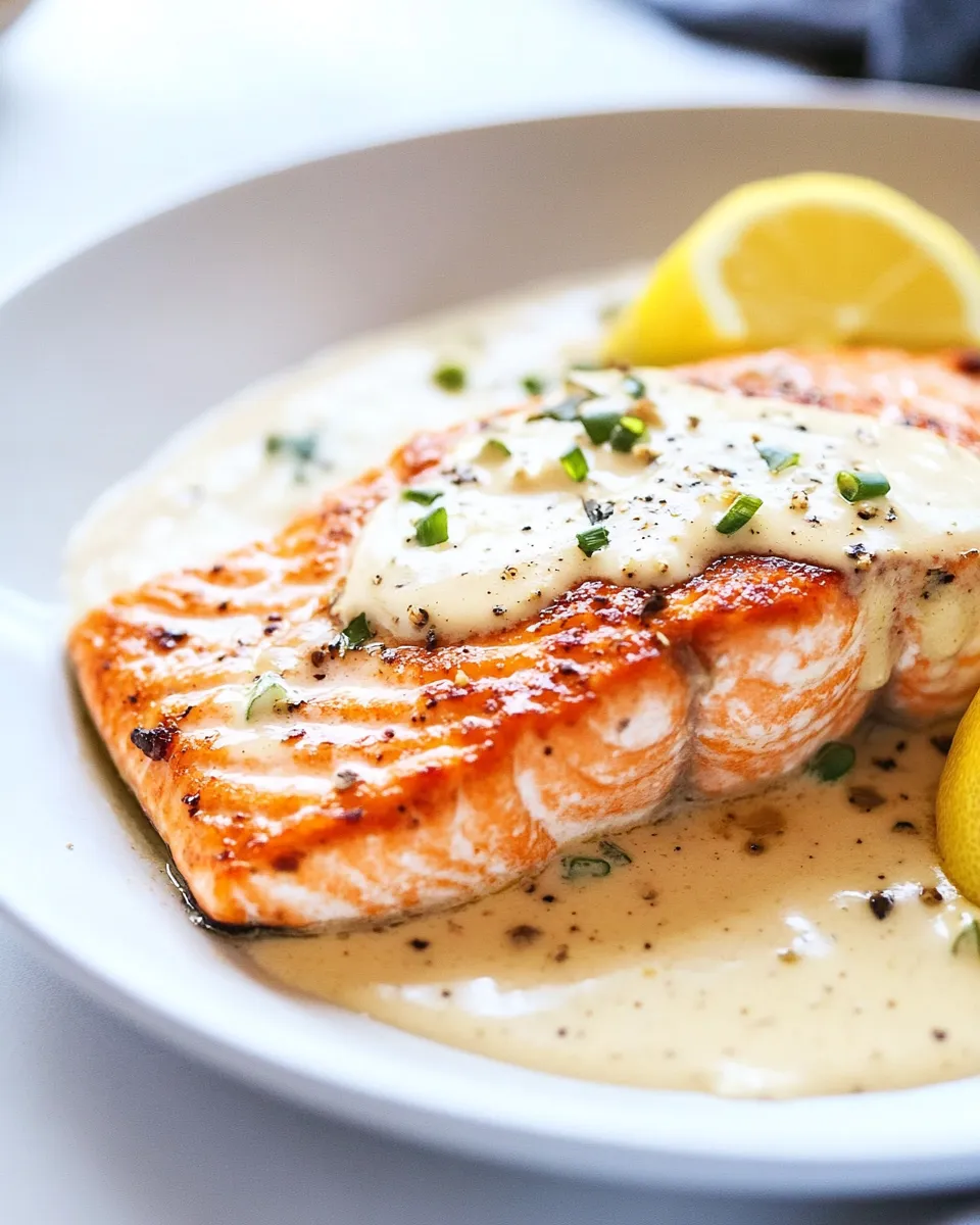 Delicious Lemon Salmon Piccata shot