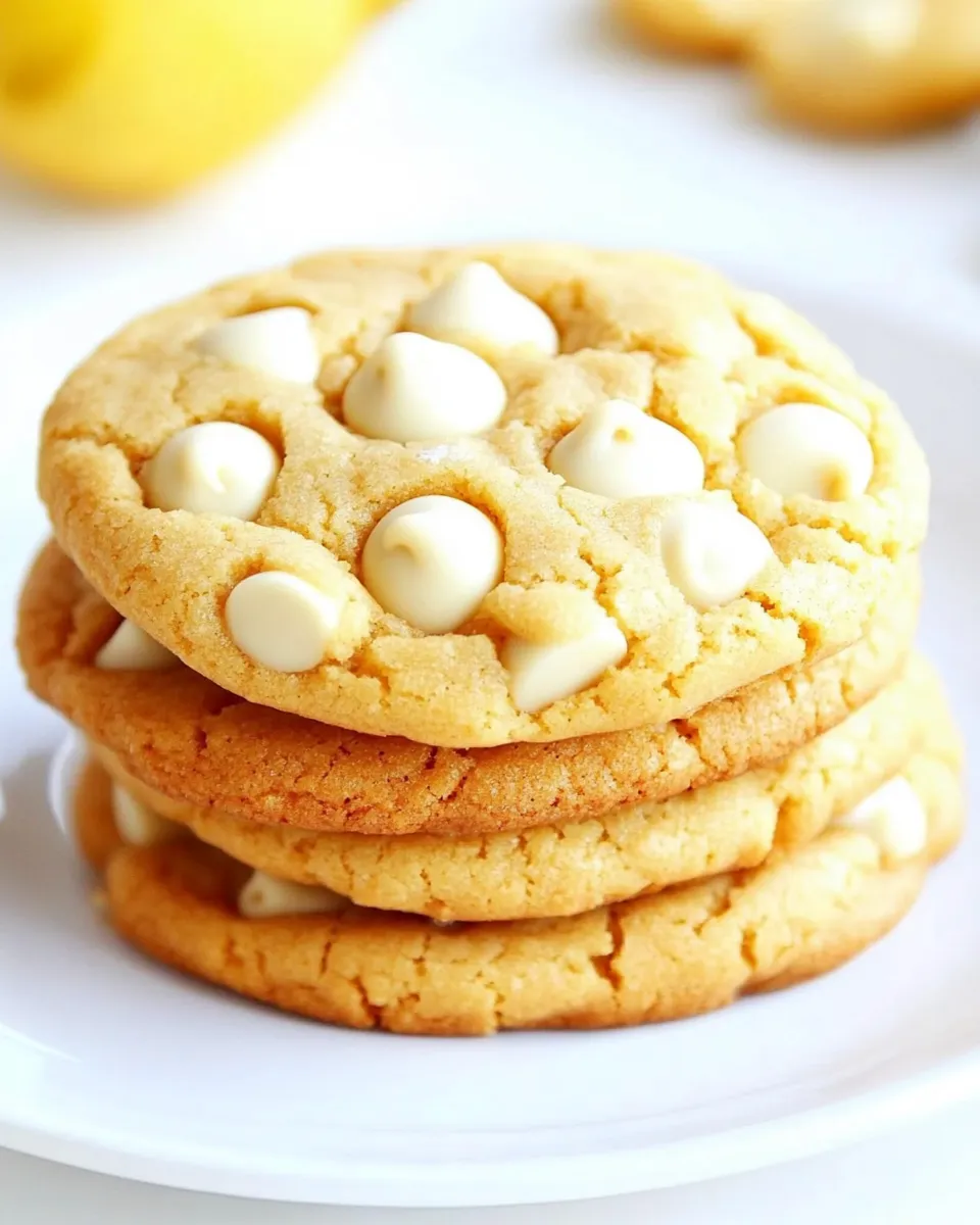 Easy Lemon White Chocolate Chip Cookies Recipe shot