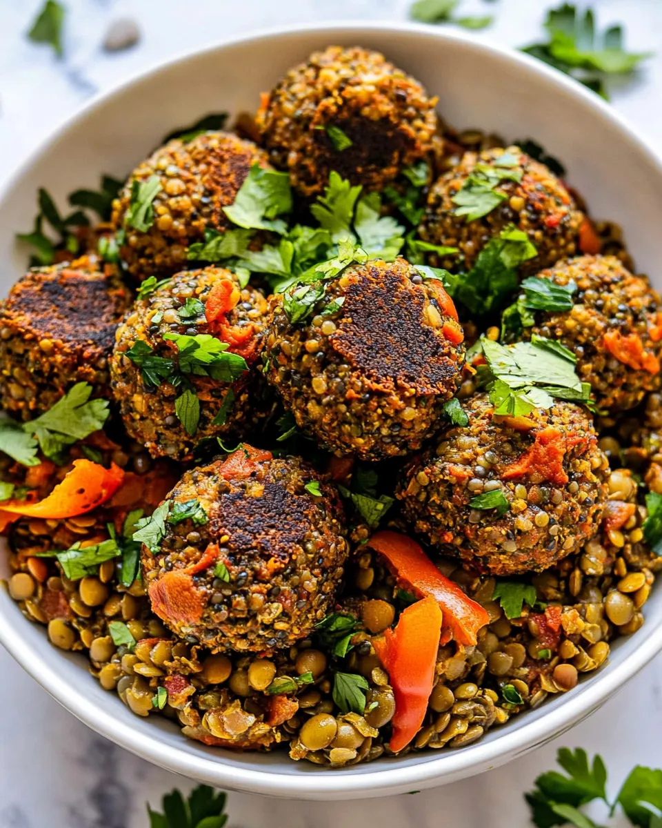 Delicious Lentil Meatballs shot