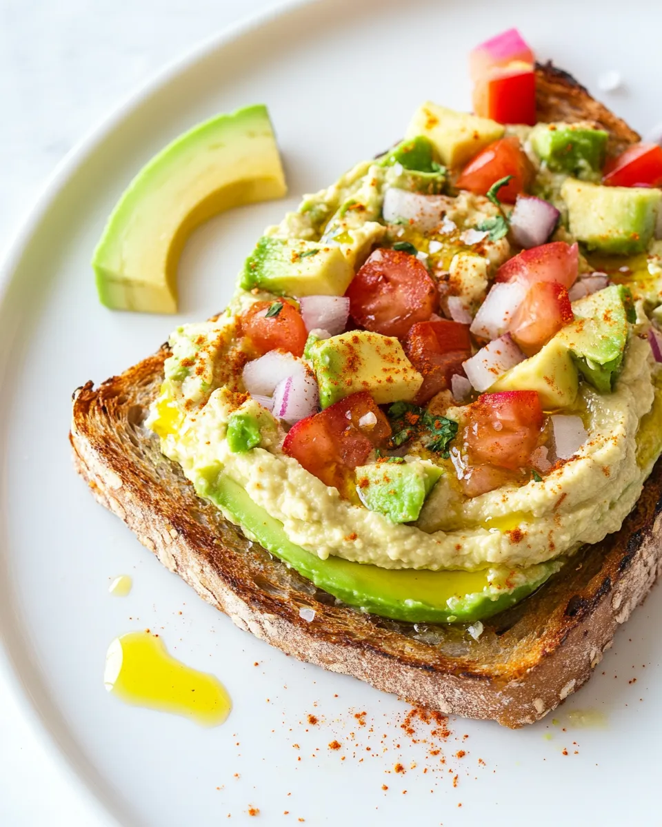 Delicious Life-Changing Hummus Avocado Toast shot