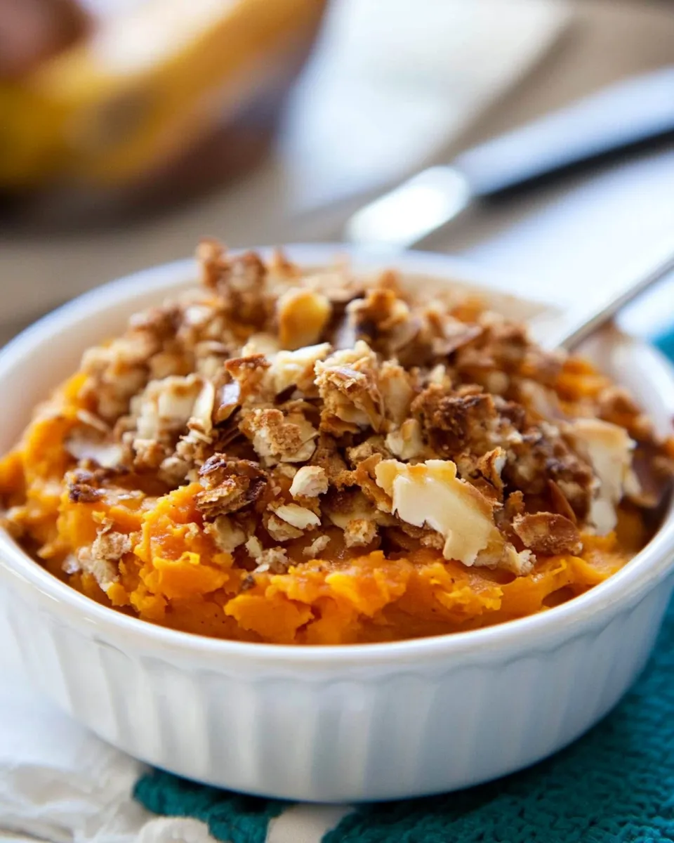 Classic Lightened-Up Sweet Potato Casserole. dish image