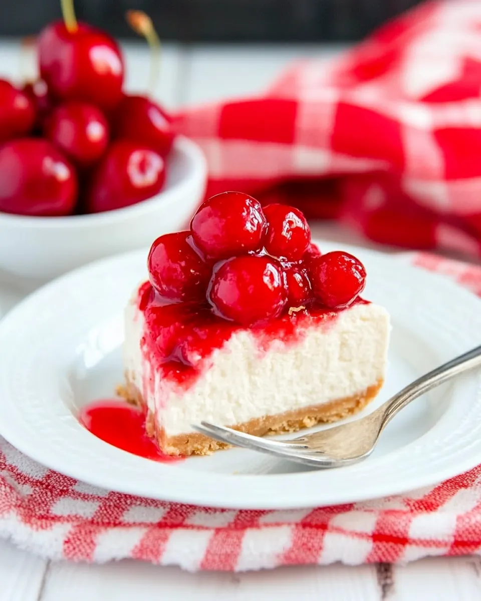 Classic Low-Carb Cheesecake with Cherry Topping image