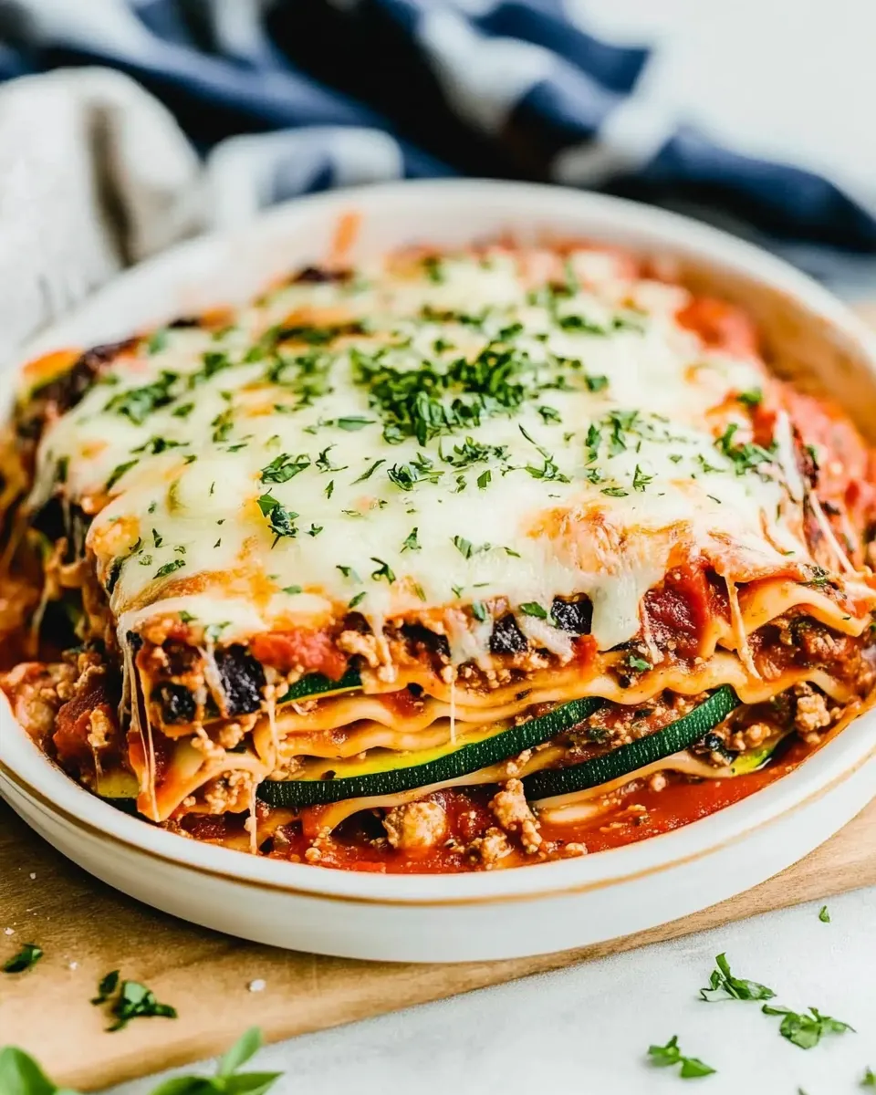 Delicious Low-Carb Lasagna (with Zucchini Noodles) image
