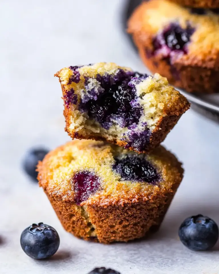 Homemade Low-Carb, Sugar-Free Keto Blueberry Muffins with Almond Flour photo