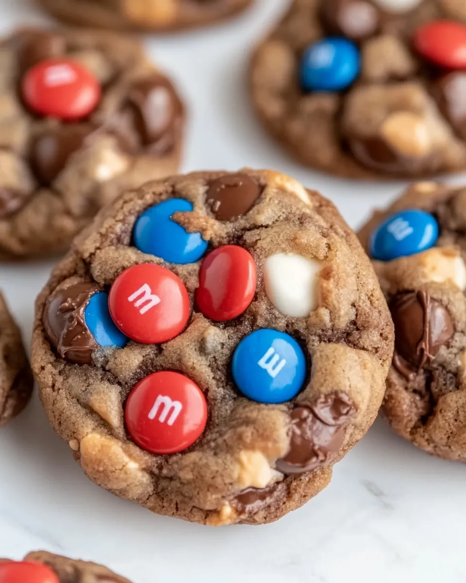 Perfect M&M Brownie Mix Cookies shot