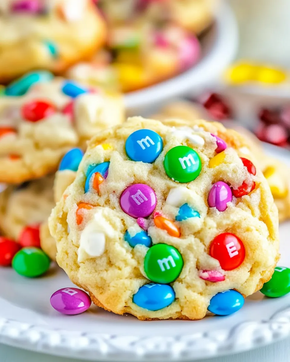 Delicious M&M Cake Mix Cookies shot