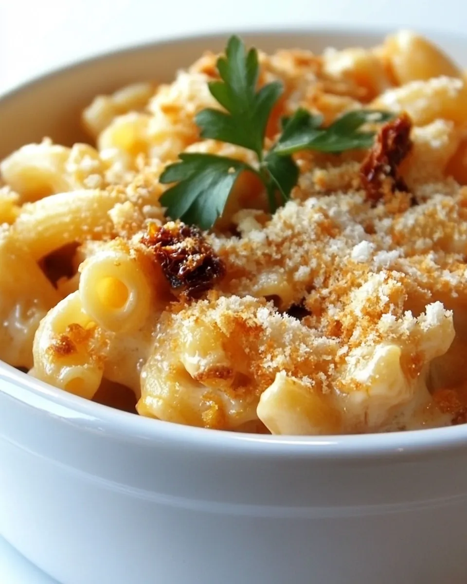 Delicious Mac & Cheese with Sun-Dried Tomatoes shot