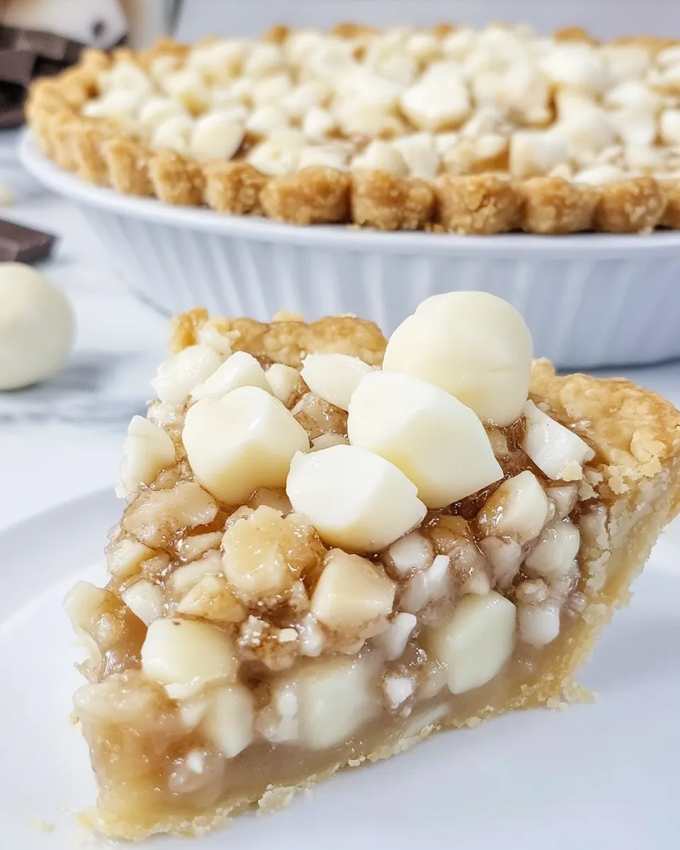 Homemade Macadamia Nut Pie with White Chocolate photo