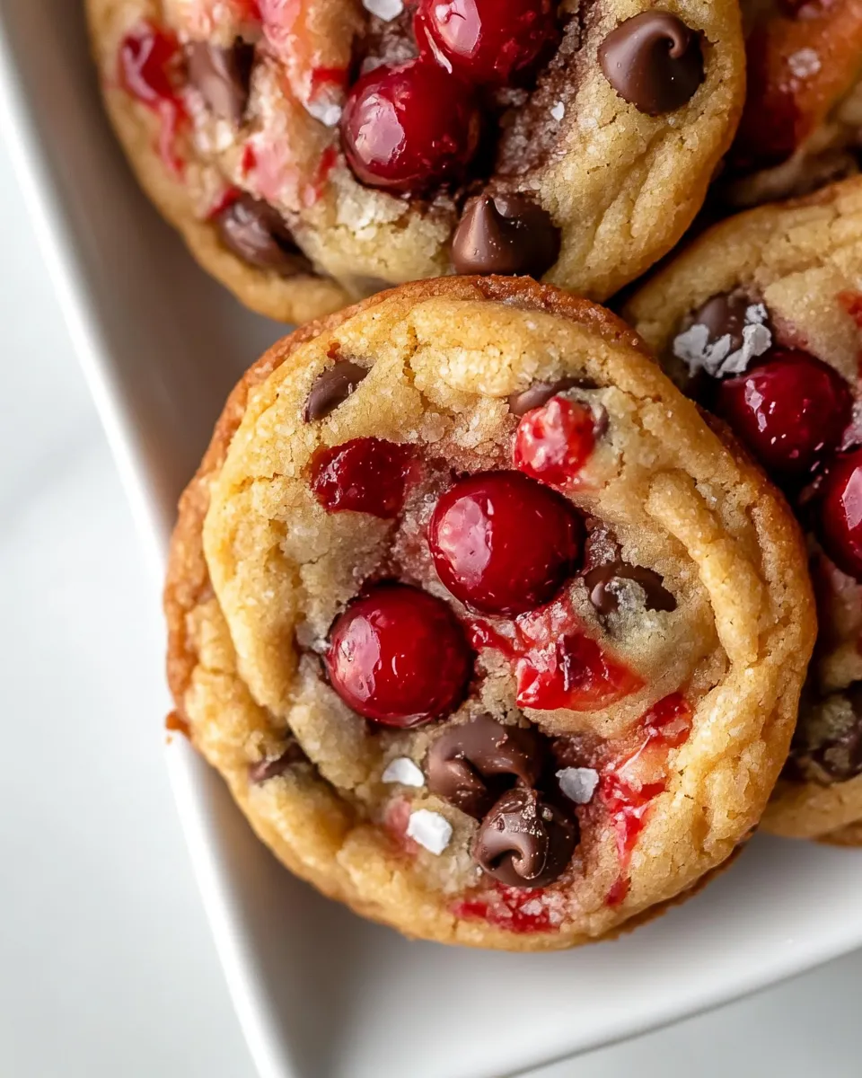 Quick Maraschino Cherry Chocolate Chip Cookies. shot