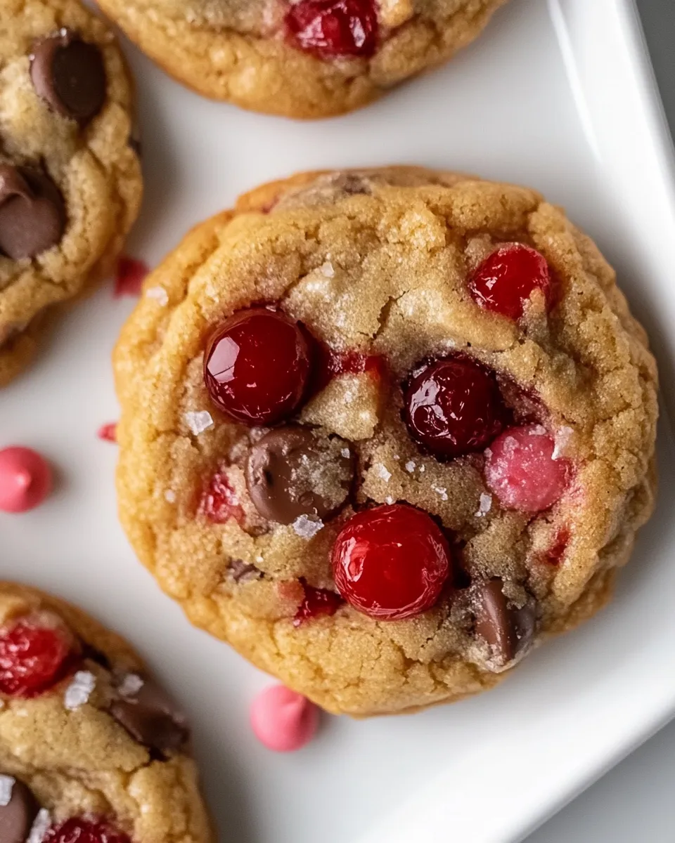 Ultimate Maraschino Cherry Chocolate Chip Cookies. dish image