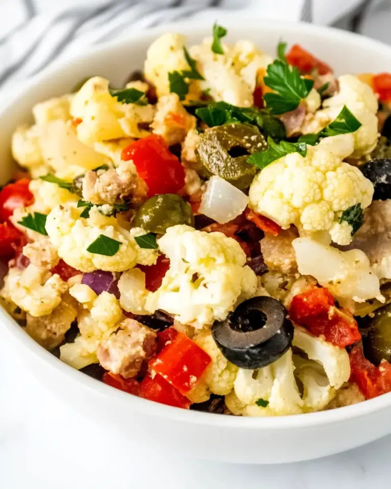 Homemade Marinated Cauliflower Antipasto Salad photo