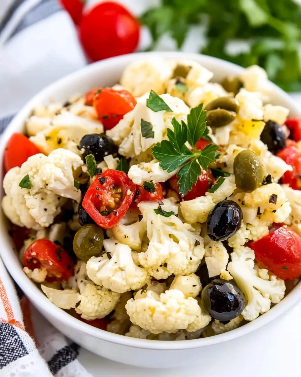 Easy Marinated Cauliflower Antipasto Salad recipe photo