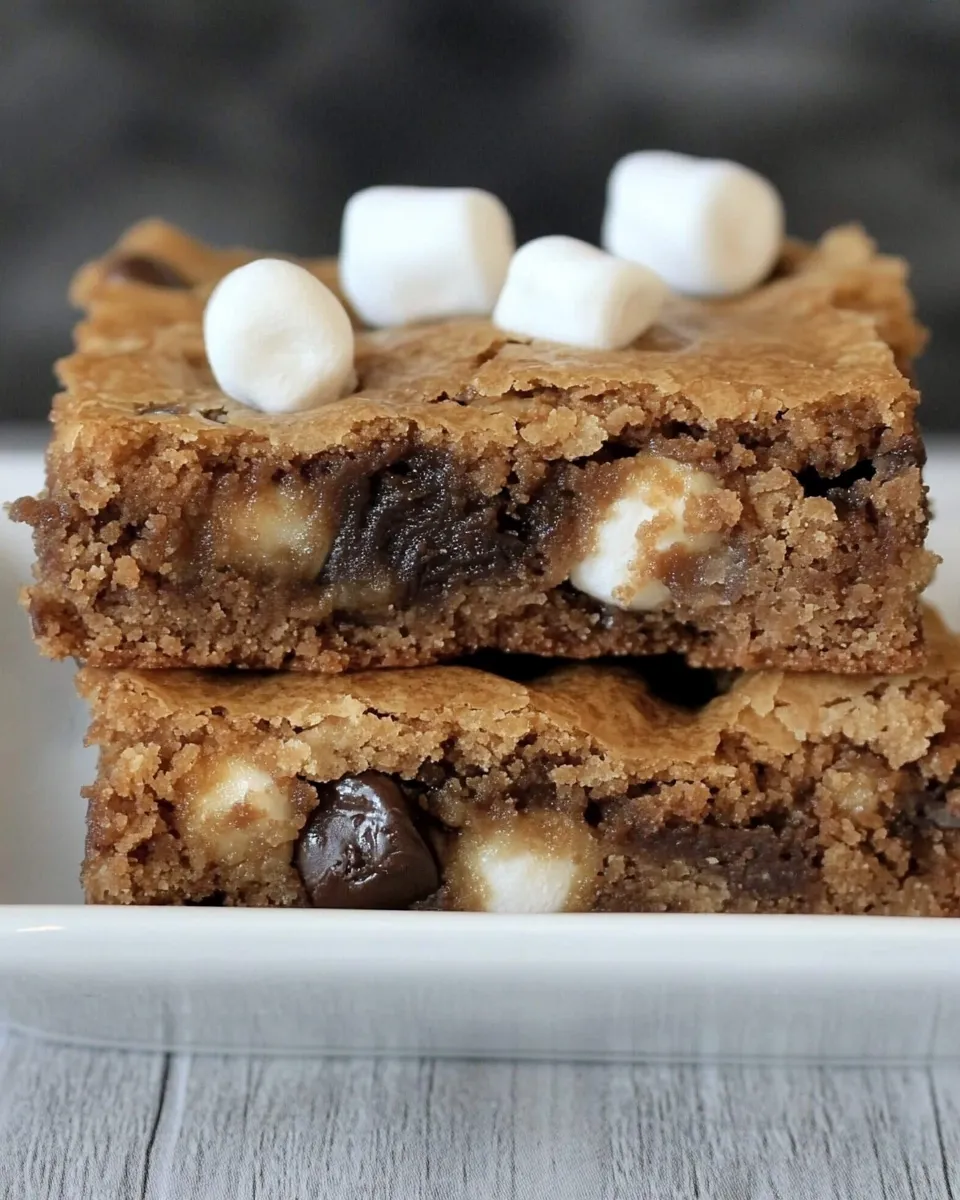 Easy Marshmallow Toffee Blondies recipe photo