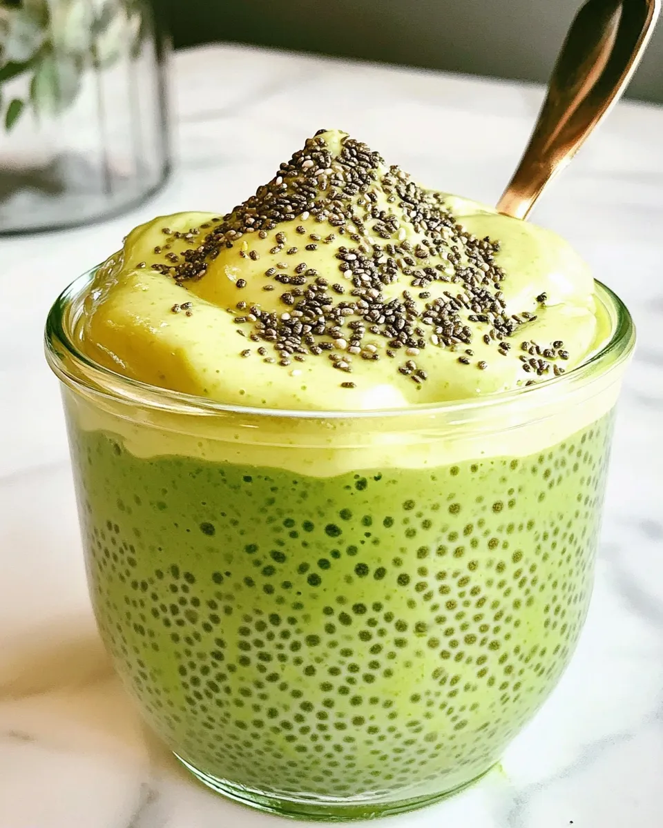Healthy Matcha Chia Pudding shot