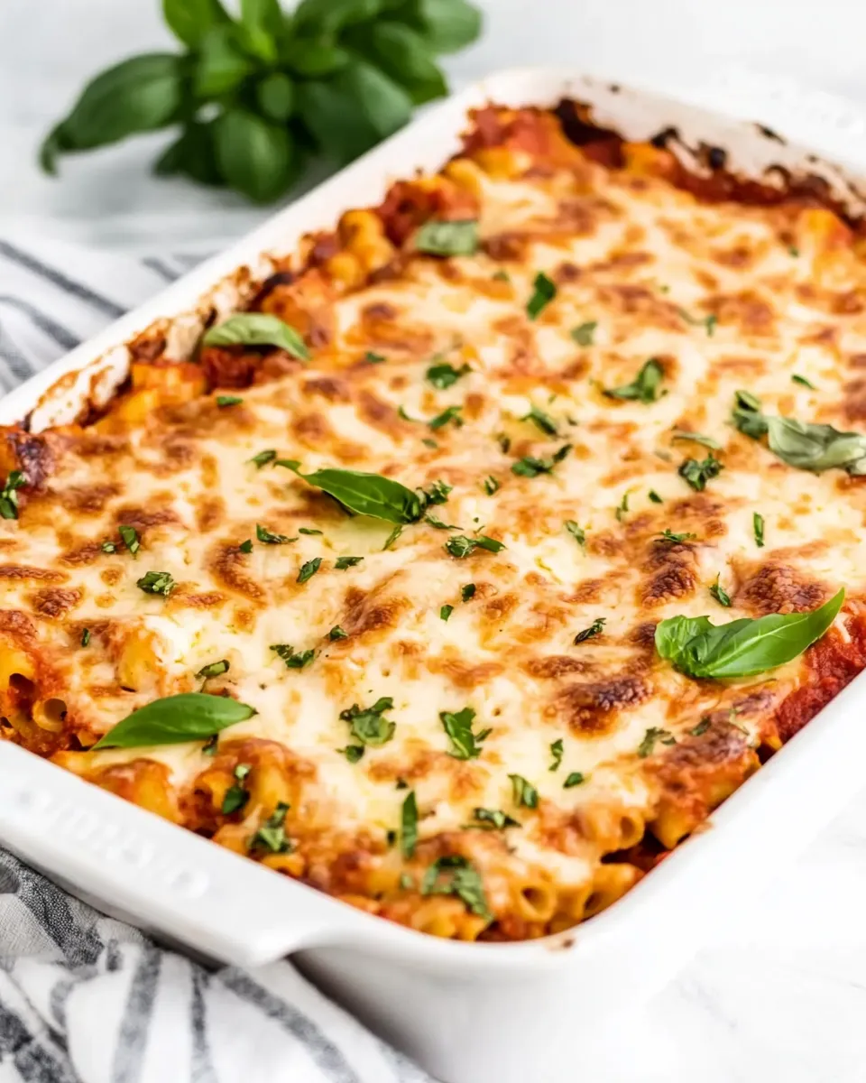 Savory Meatless Baked Ziti recipe photo
