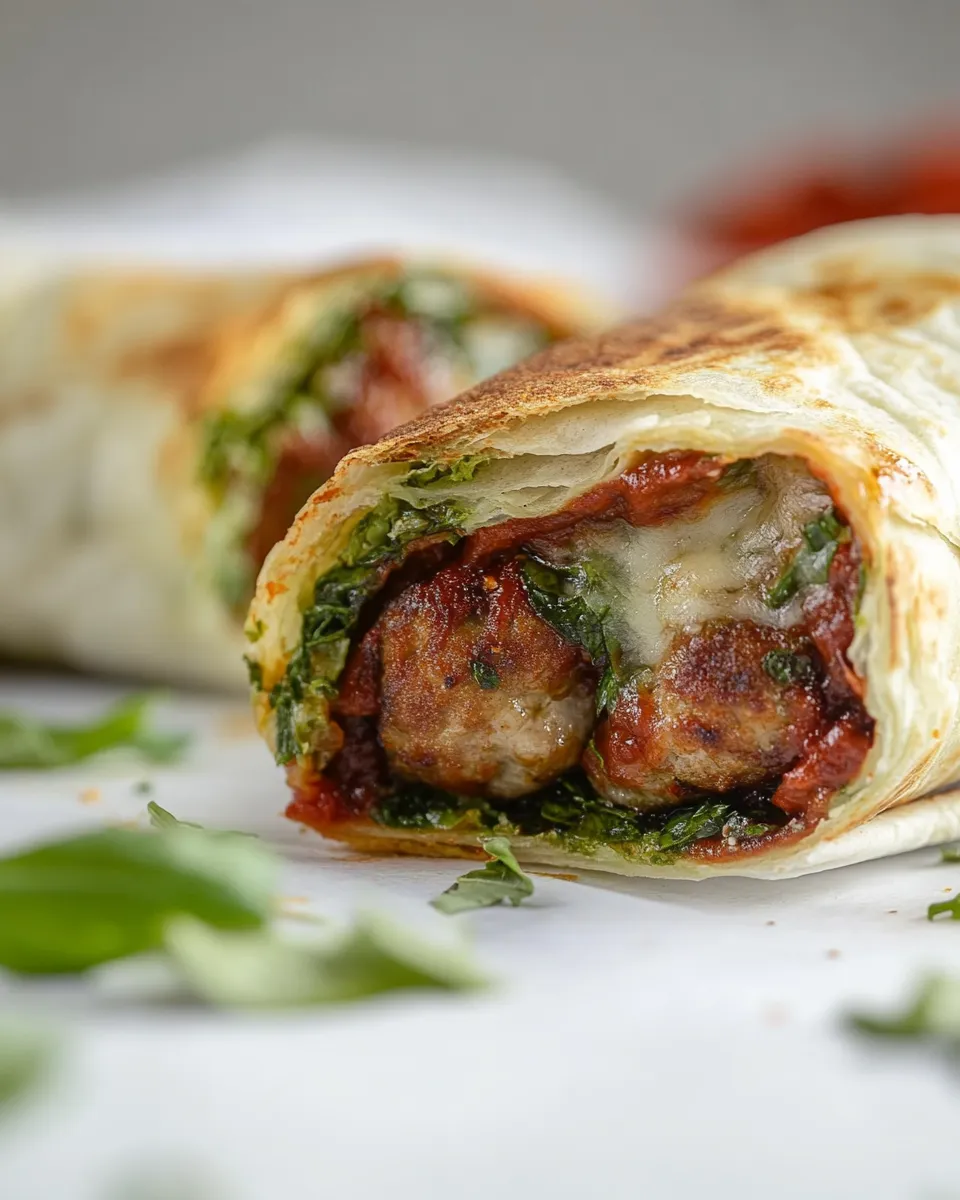 Delicious Melty Meatball Wraps. image