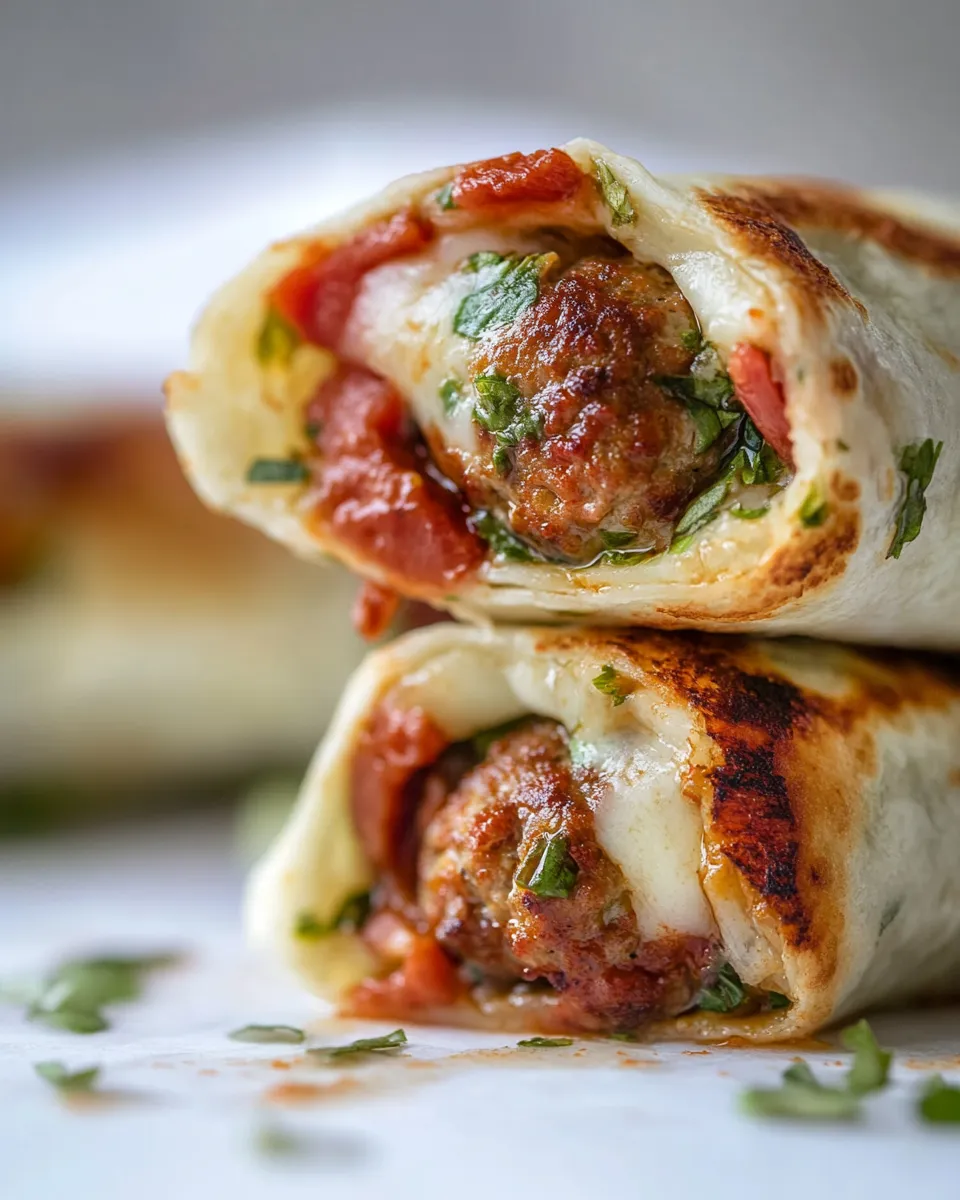 Quick Melty Meatball Wraps. recipe photo