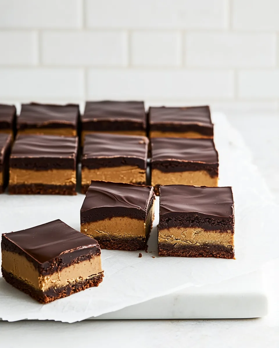 Delicious Milk Chocolate & Peanut Butter Ganache Brownies shot
