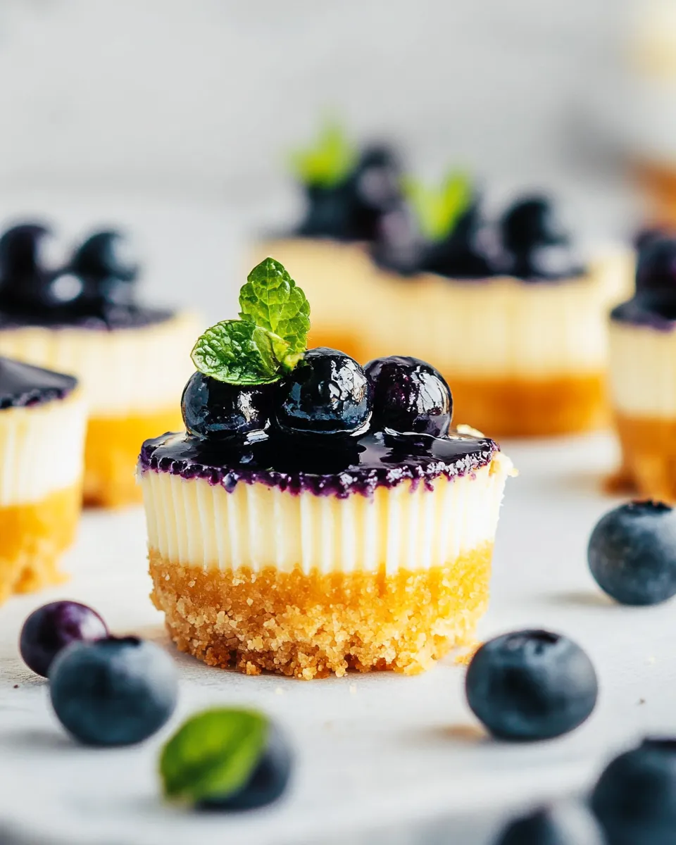 Homemade Mini Blueberry Cheesecakes photo