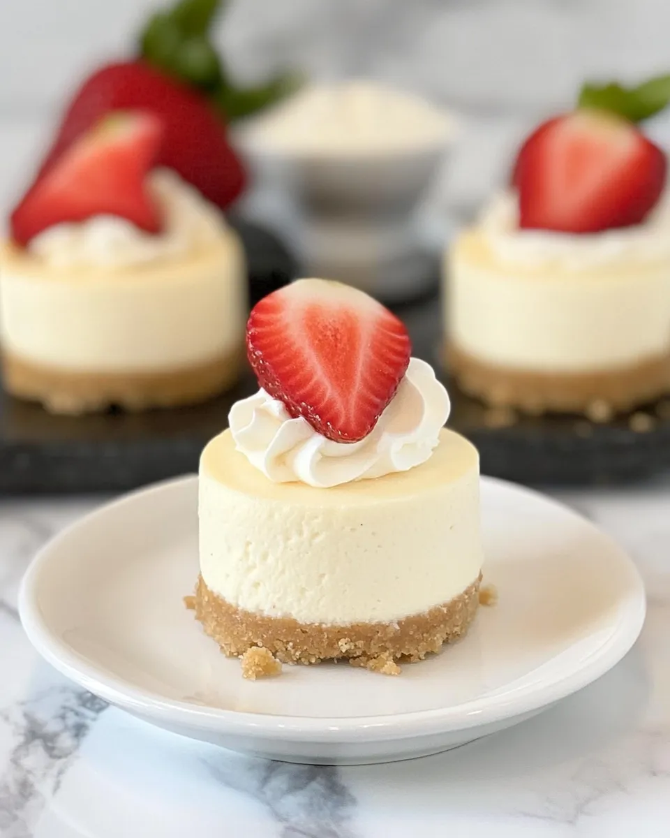 Delicious Mini Vanilla Bean Cheesecakes shot