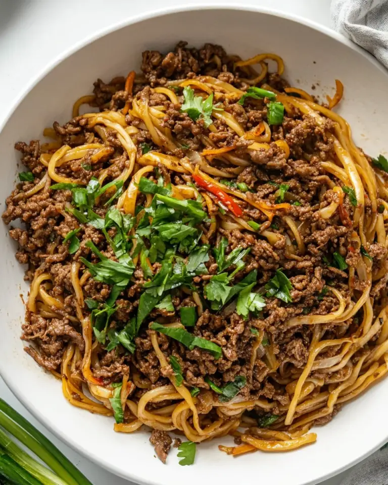 Easy Mongolian Ground Beef and Noodles photo