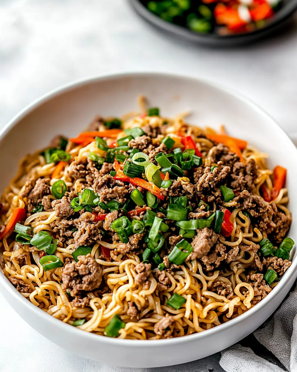 Delicious Mongolian Noodles shot