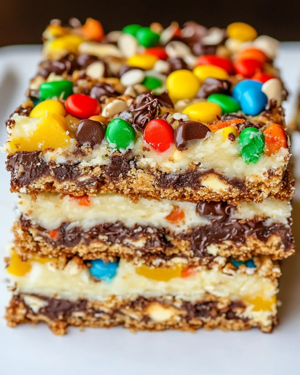 Delicious Monster Magic Cookie Bars (7-layer bars) shot