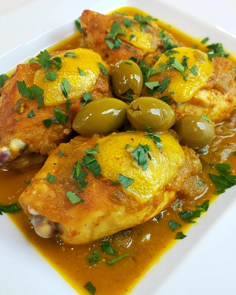 Classic Moroccan Lemon Chicken with Olives image