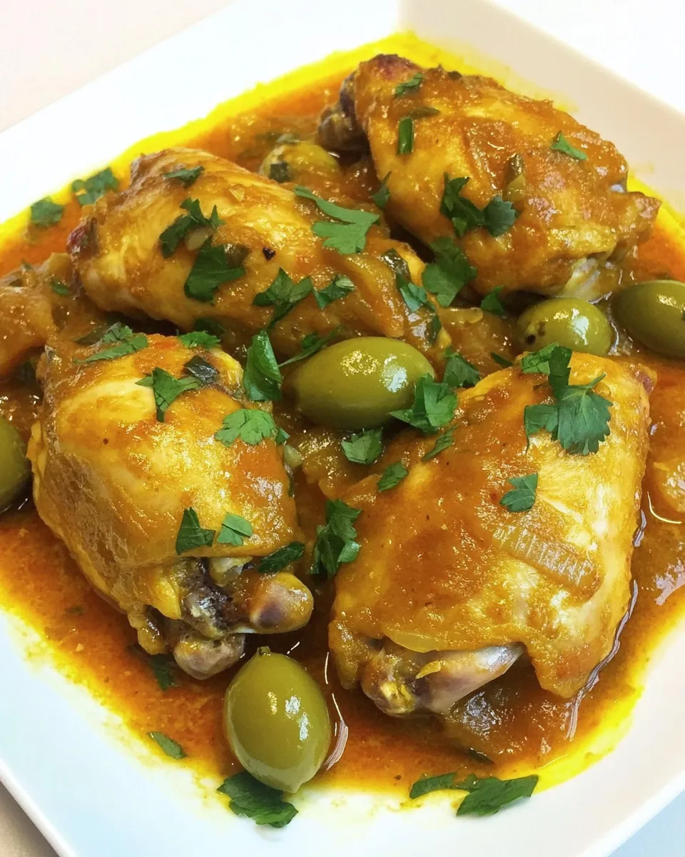 Delicious Moroccan Lemon Chicken with Olives shot