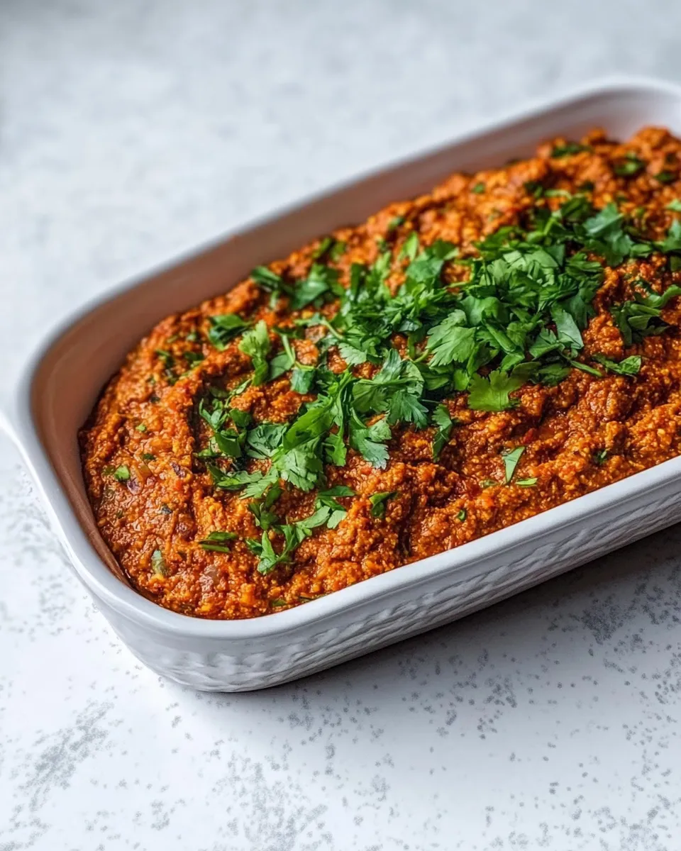 Homemade Muhammara: Middle Eastern Red Pepper Dip photo