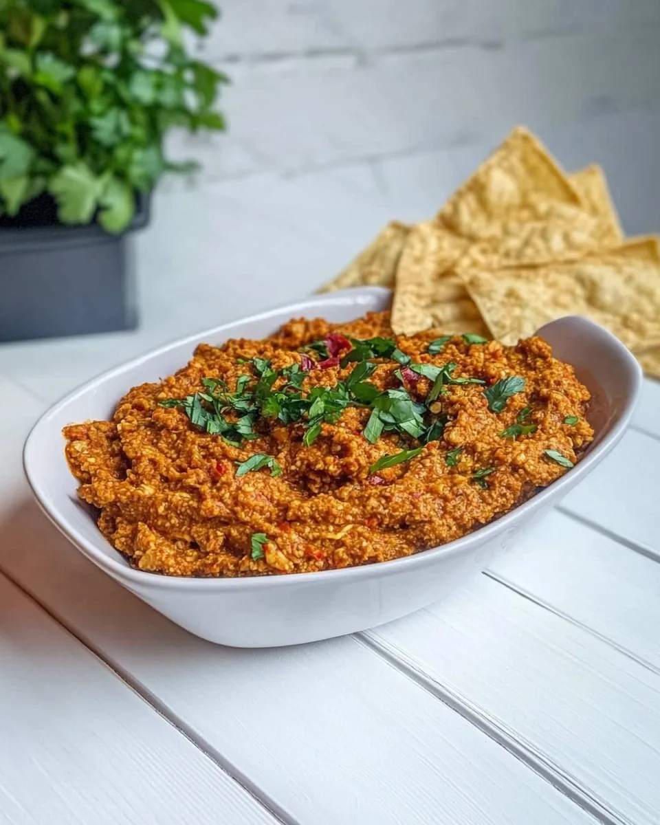 Easy Muhammara: Middle Eastern Red Pepper Dip shot