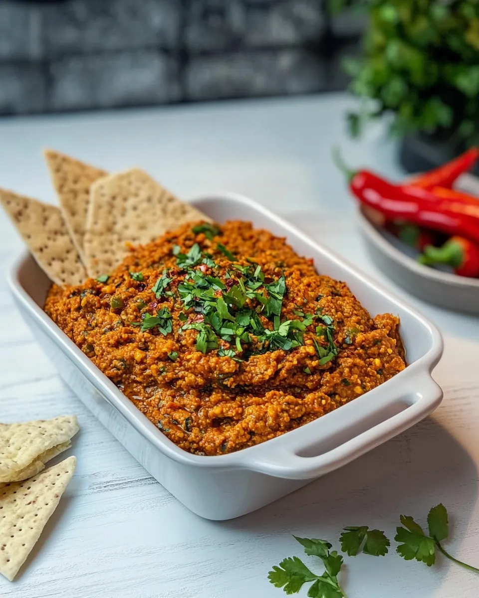 Delicious Muhammara: Middle Eastern Red Pepper Dip recipe photo