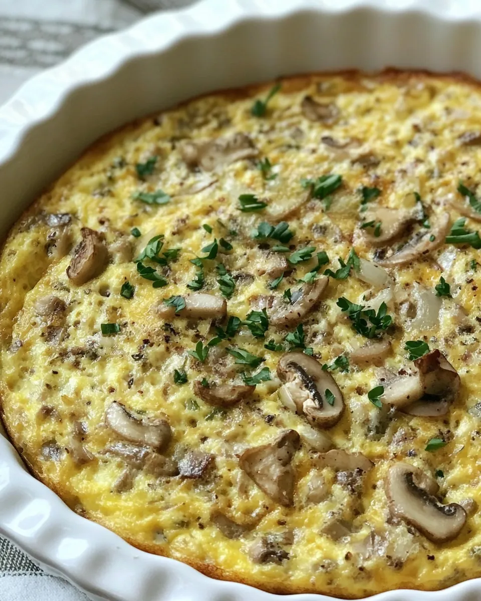Easy Mushroom Shallot Frittata recipe photo
