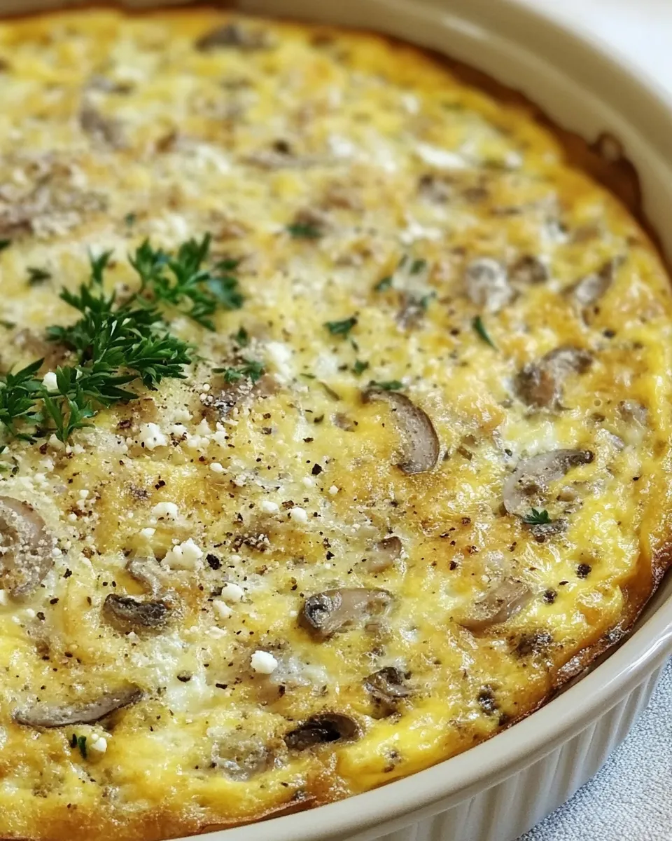 Delicious Mushroom Shallot Frittata shot