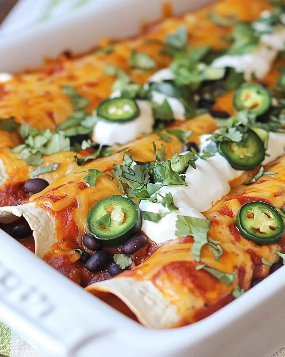 Delicious Mushroom, Zucchini, and Black Bean Vegetarian Enchiladas image