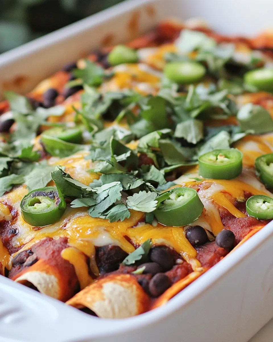 Easy Mushroom, Zucchini, and Black Bean Vegetarian Enchiladas recipe photo