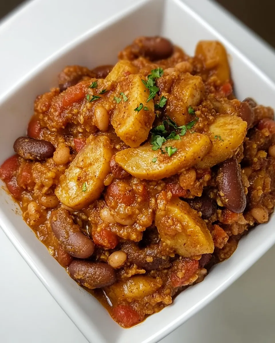 Delicious Nigerian Beans & Plantain Porridge shot