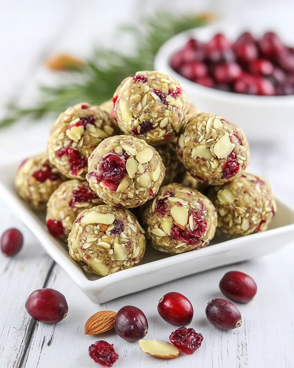 Quick No-Bake Almond Cranberry Energy Balls recipe photo