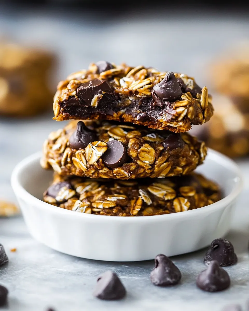 Homemade No-Bake Chocolate Chip Oatmeal Cookies dish photo