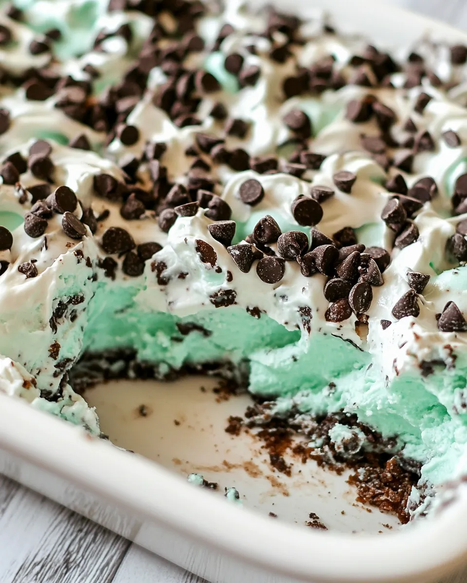 Homemade No-Bake Mint Chip Lush recipe photo