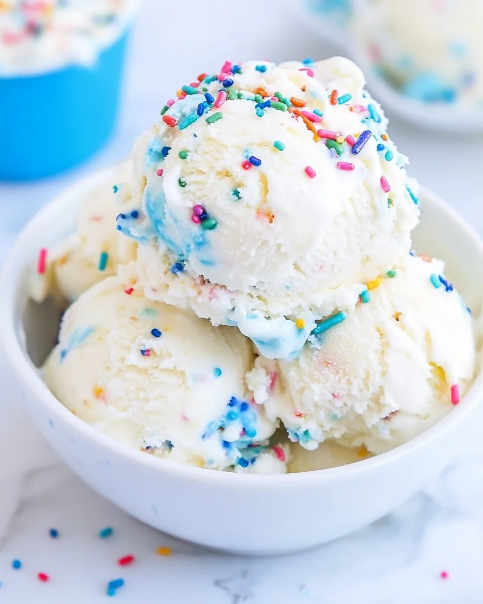 Delicious No-Churn Birthday Cake Ice Cream image