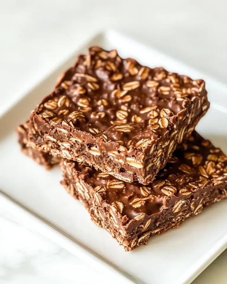 Homemade No Bake Chocolate Oatmeal Cookie Bars recipe image