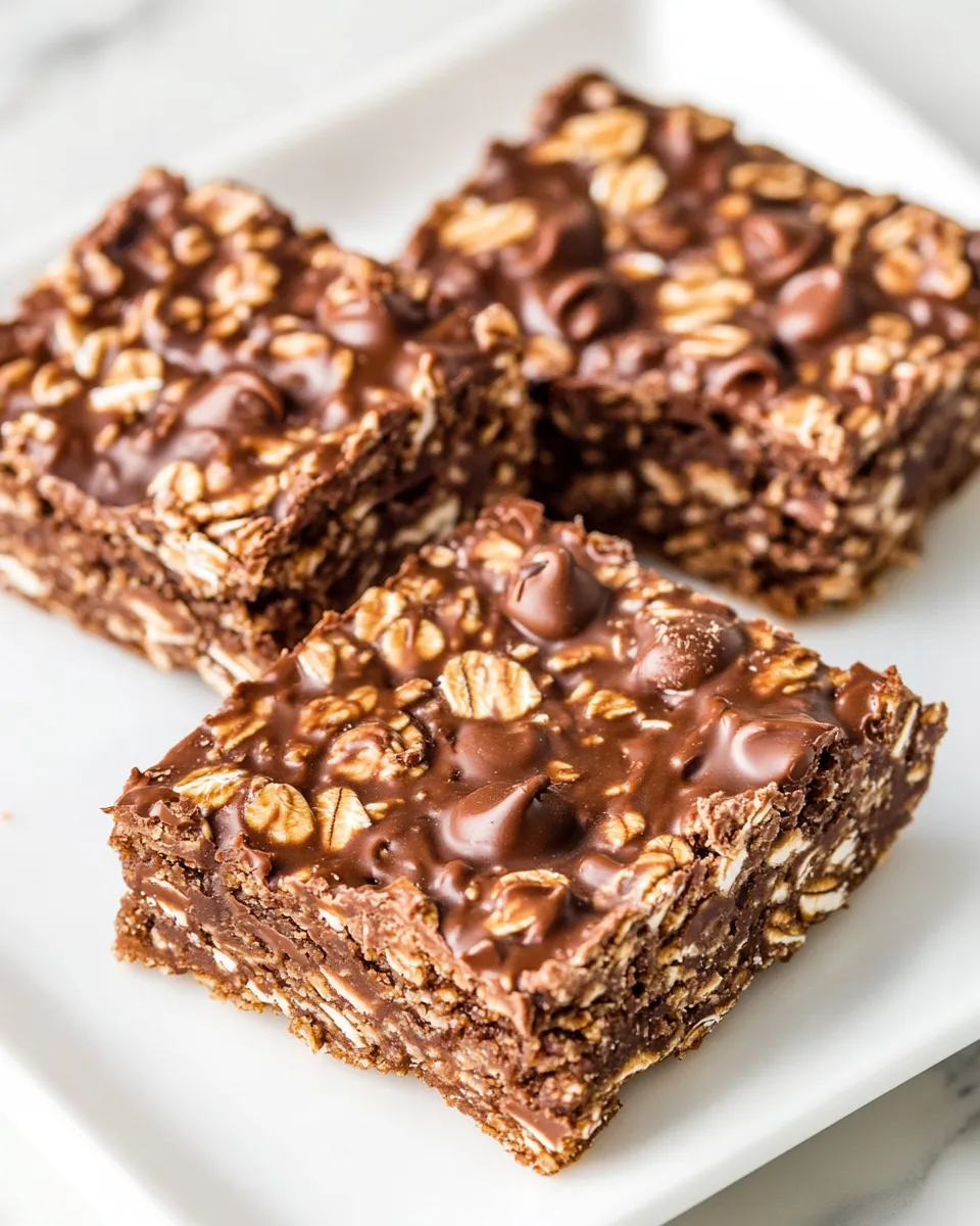Delicious No Bake Chocolate Oatmeal Cookie Bars dish photo