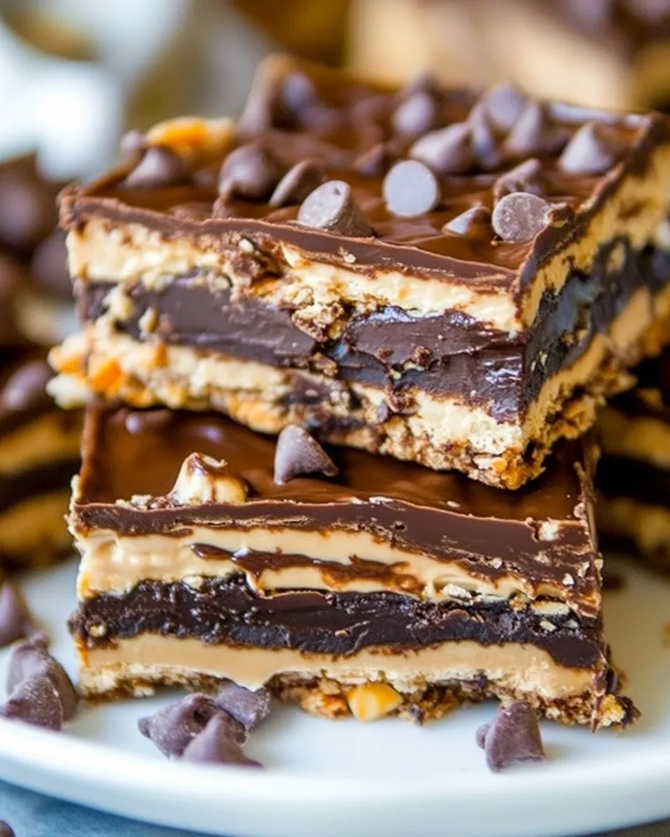 Easy No Bake Crispy Snickers Bars recipe photo