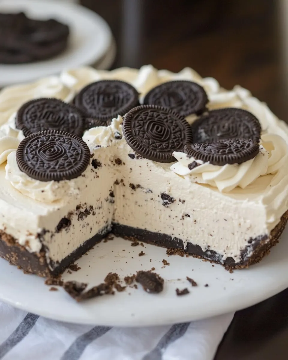 Classic No Bake Oreo Cheesecake food shot