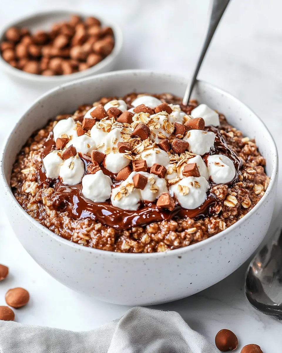 Delicious Nutella Brownie Oatmeal image