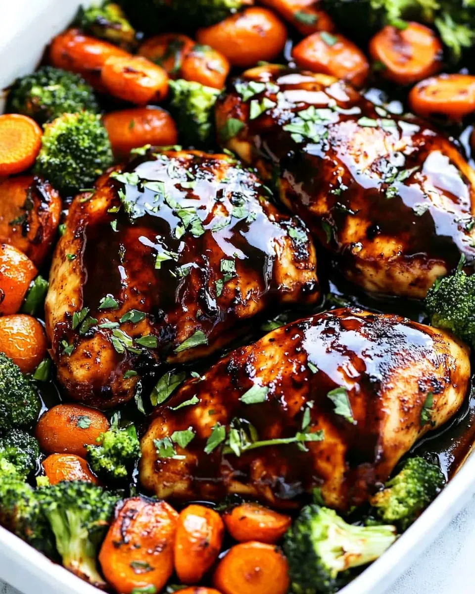 Savory ONE PAN Balsamic Chicken and Veggies recipe photo